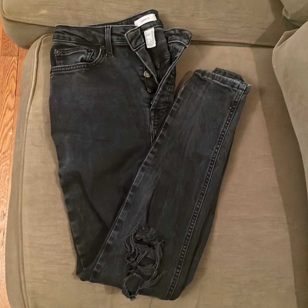 Distressed Black Jeans